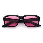 Hipster Gentleman Rectangular Mens Retro Vintage Vibe Plastic Sunglasses