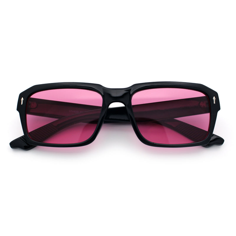 Hipster Gentleman Rectangular Mens Retro Vintage Vibe Plastic Sunglasses