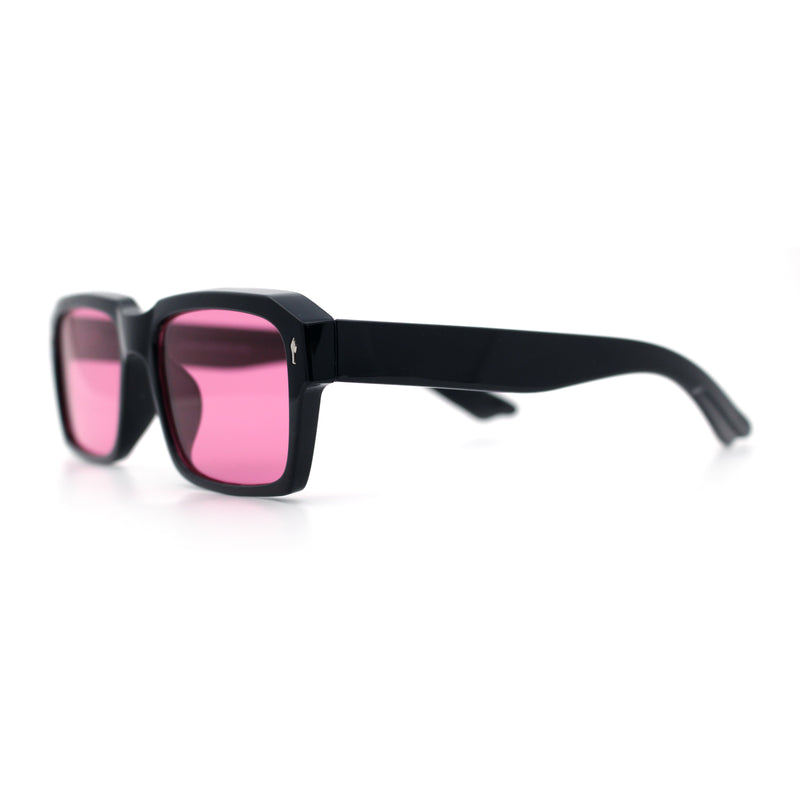 Hipster Gentleman Rectangular Mens Retro Vintage Vibe Plastic Sunglasses
