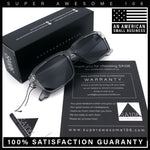 Hipster Gentleman Rectangular Mens Retro Vintage Vibe Plastic Sunglasses