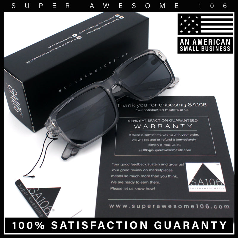 Hipster Gentleman Rectangular Mens Retro Vintage Vibe Plastic Sunglasses