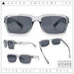 Hipster Gentleman Rectangular Mens Retro Vintage Vibe Plastic Sunglasses