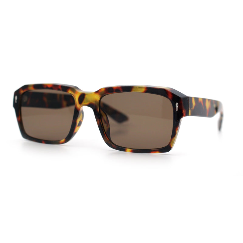 Hipster Gentleman Rectangular Mens Retro Vintage Vibe Plastic Sunglasses