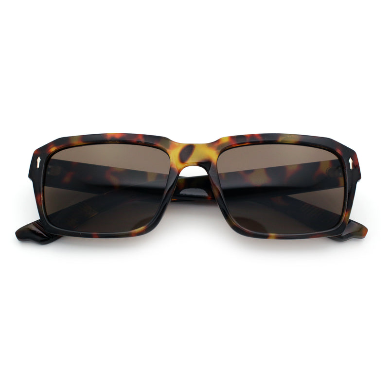 Hipster Gentleman Rectangular Mens Retro Vintage Vibe Plastic Sunglasses