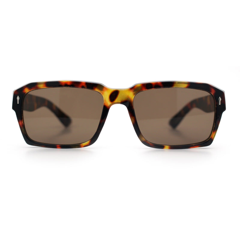 Hipster Gentleman Rectangular Mens Retro Vintage Vibe Plastic Sunglasses