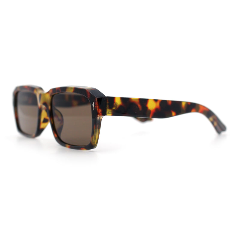 Hipster Gentleman Rectangular Mens Retro Vintage Vibe Plastic Sunglasses