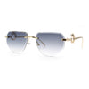 Cheetah Ring Jewel Arm Rimless Rectangular Bevel Lens Sunglasses