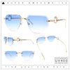 Cheetah Ring Jewel Arm Rimless Rectangular Bevel Lens Sunglasses