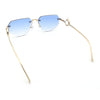Cheetah Ring Jewel Arm Rimless Rectangular Bevel Lens Sunglasses