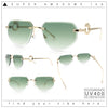 Cheetah Ring Jewel Arm Rimless Rectangular Bevel Lens Sunglasses