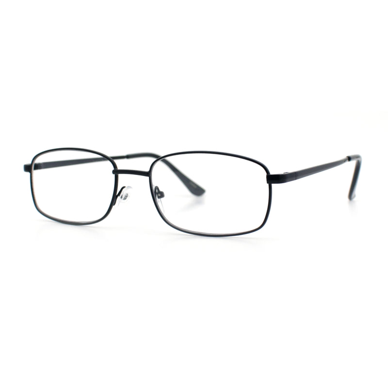 Mens Classic Narrow Rectangle Clear Lens Fashion Eyeglasses