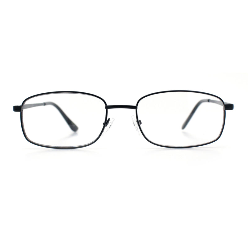 Mens Classic Narrow Rectangle Clear Lens Fashion Eyeglasses