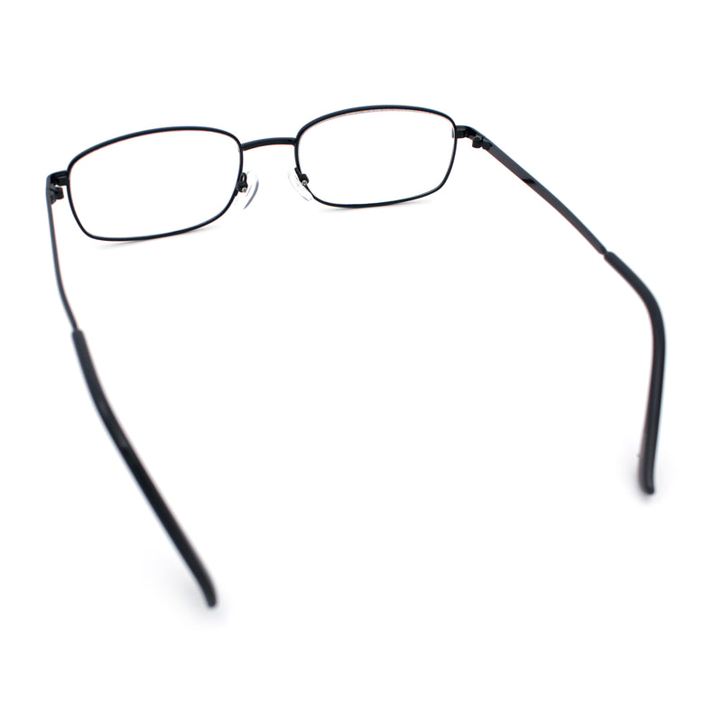 Mens Classic Narrow Rectangle Clear Lens Fashion Eyeglasses
