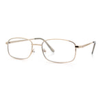 Mens Classic Narrow Rectangle Clear Lens Fashion Eyeglasses
