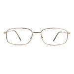 Mens Classic Narrow Rectangle Clear Lens Fashion Eyeglasses