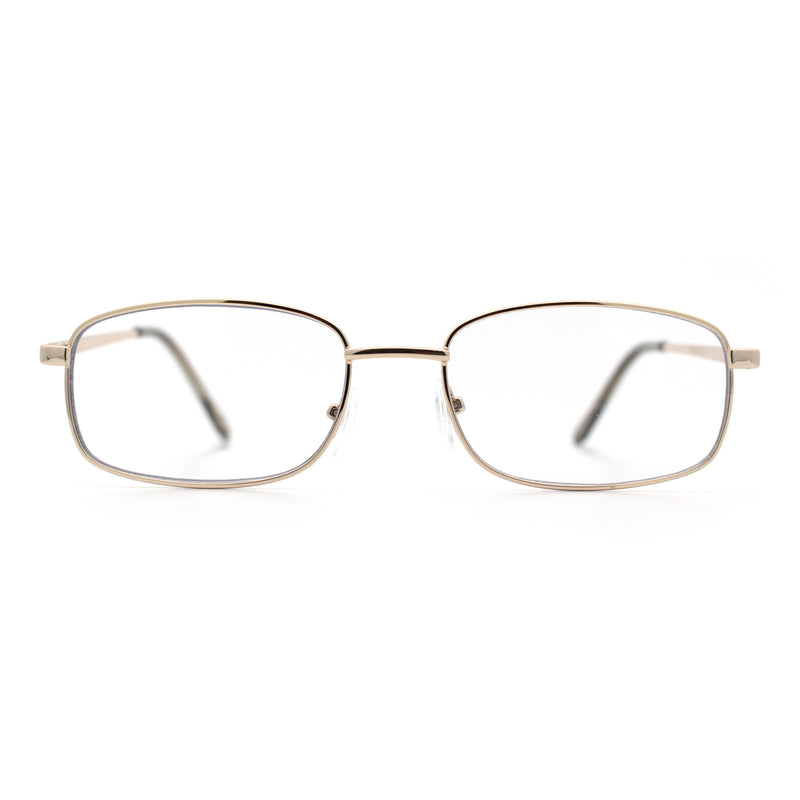 Mens Classic Narrow Rectangle Clear Lens Fashion Eyeglasses
