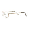 Mens Classic Narrow Rectangle Clear Lens Fashion Eyeglasses