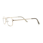 Mens Classic Narrow Rectangle Clear Lens Fashion Eyeglasses