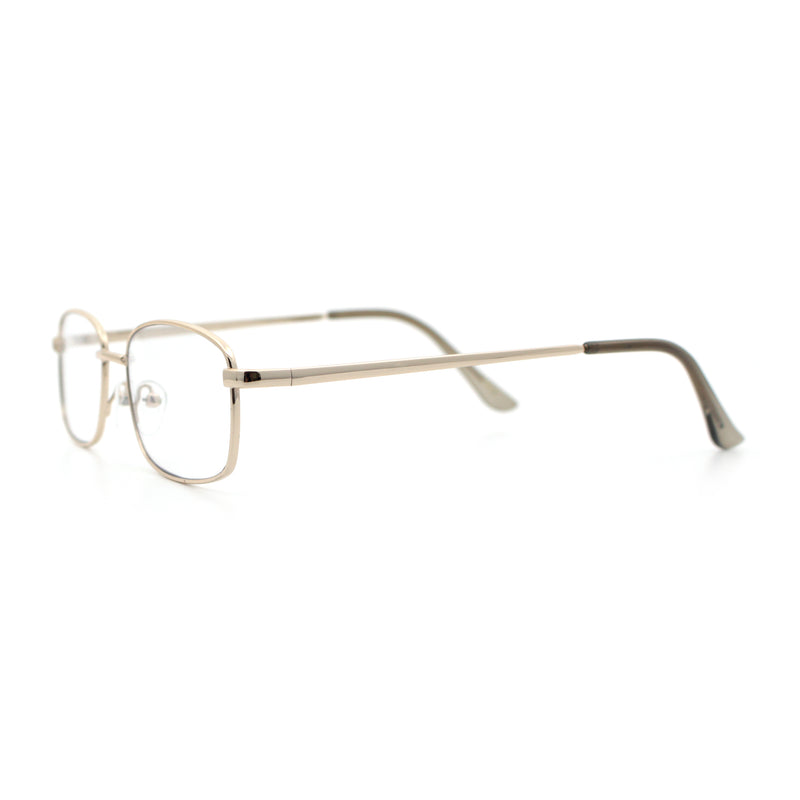 Mens Classic Narrow Rectangle Clear Lens Fashion Eyeglasses