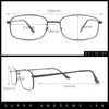 Mens Classic Narrow Rectangle Clear Lens Fashion Eyeglasses