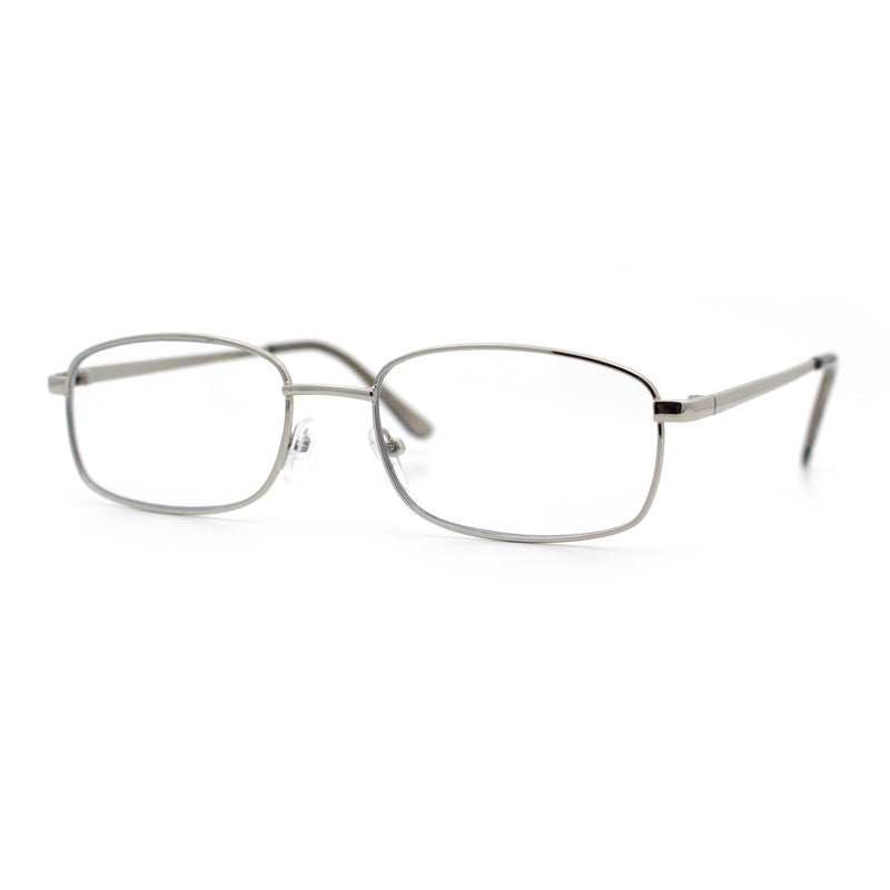 Mens Classic Narrow Rectangle Clear Lens Fashion Eyeglasses