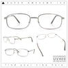 Mens Classic Narrow Rectangle Clear Lens Fashion Eyeglasses