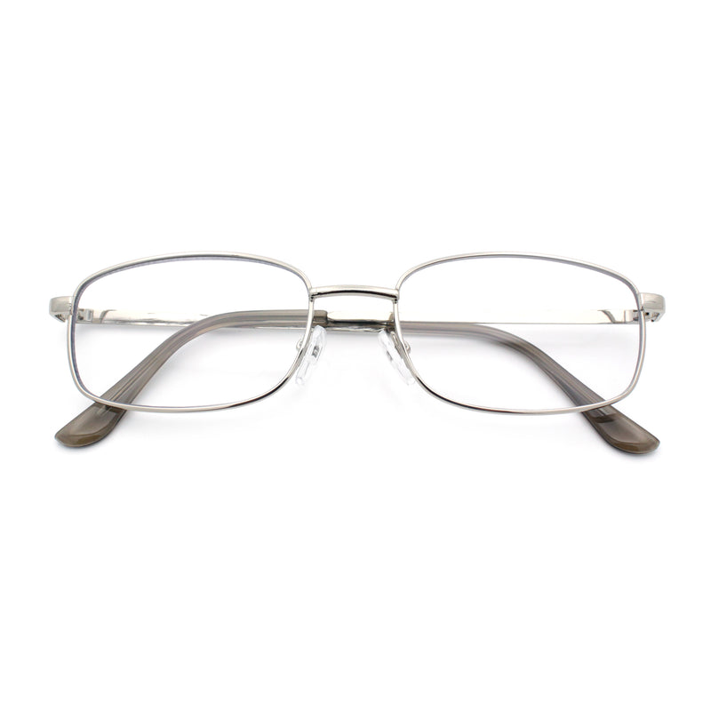 Mens Classic Narrow Rectangle Clear Lens Fashion Eyeglasses