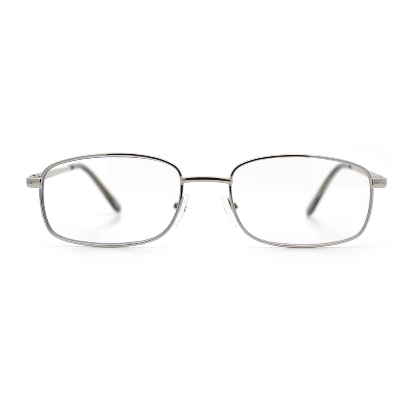 Mens Classic Narrow Rectangle Clear Lens Fashion Eyeglasses