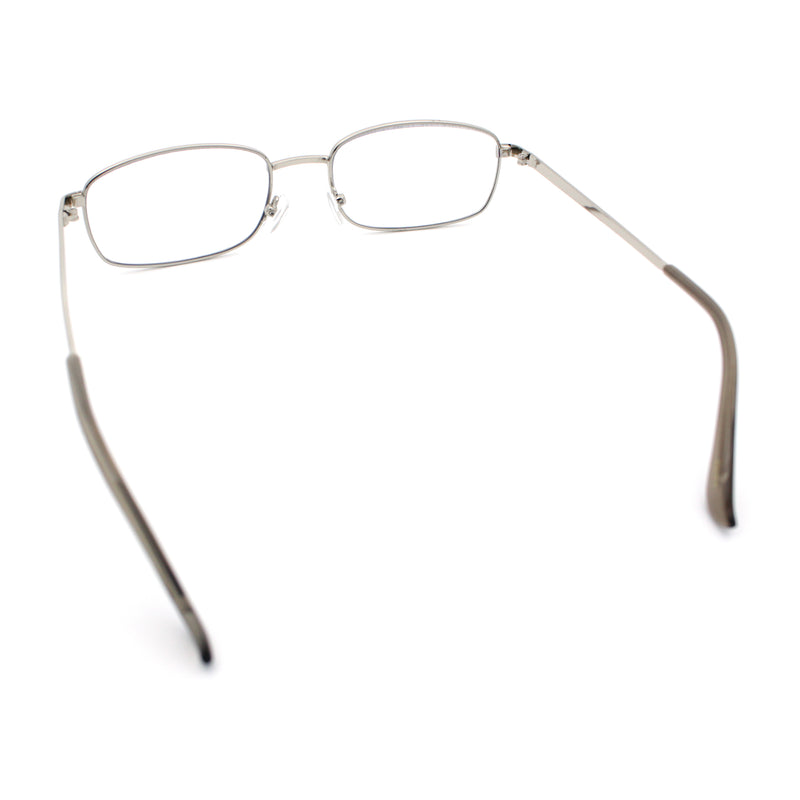 Mens Classic Narrow Rectangle Clear Lens Fashion Eyeglasses