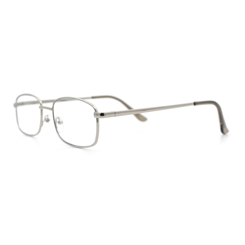 Mens Classic Narrow Rectangle Clear Lens Fashion Eyeglasses
