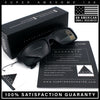 Classic Shatterproof Tempered Glass Lens Narrow Rectangle Manly All Black Sunglasses