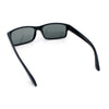 Classic Shatterproof Tempered Glass Lens Narrow Rectangle Manly All Black Sunglasses