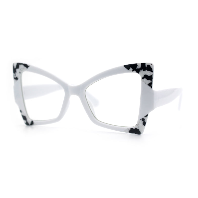 Womens Thick Plastic Oversized Cat Eye Butterfly Fashion Sunglasses