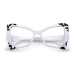 Womens Thick Plastic Oversized Cat Eye Butterfly Fashion Sunglasses