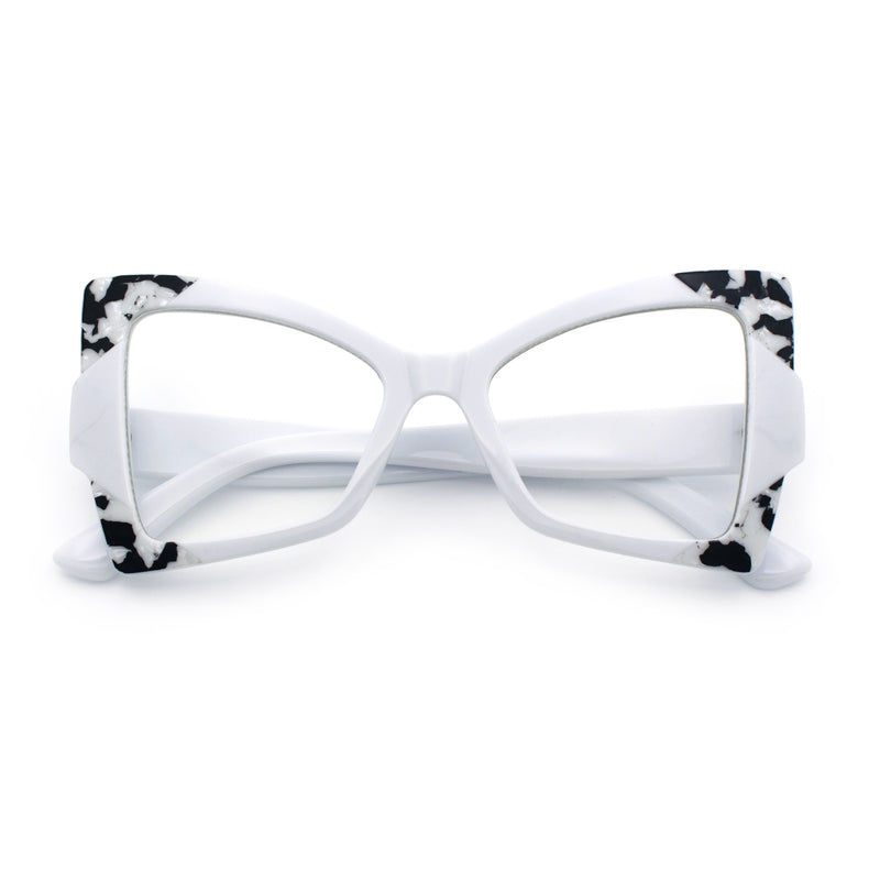 Womens Thick Plastic Oversized Cat Eye Butterfly Fashion Sunglasses