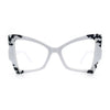 Womens Thick Plastic Oversized Cat Eye Butterfly Fashion Sunglasses