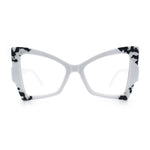 Womens Thick Plastic Oversized Cat Eye Butterfly Fashion Sunglasses