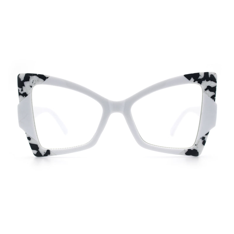 Womens Thick Plastic Oversized Cat Eye Butterfly Fashion Sunglasses