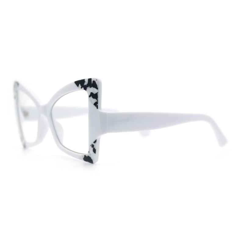 Womens Thick Plastic Oversized Cat Eye Butterfly Fashion Sunglasses