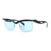 Aerodynamic Streamline Plastic Half Rim Rimless Rectangle Fashion Sunglasses