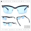 Aerodynamic Streamline Plastic Half Rim Rimless Rectangle Fashion Sunglasses