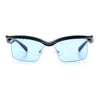 Aerodynamic Streamline Plastic Half Rim Rimless Rectangle Fashion Sunglasses