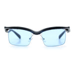Aerodynamic Streamline Plastic Half Rim Rimless Rectangle Fashion Sunglasses