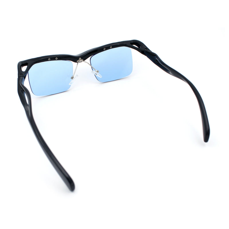 Aerodynamic Streamline Plastic Half Rim Rimless Rectangle Fashion Sunglasses