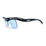 Aerodynamic Streamline Plastic Half Rim Rimless Rectangle Fashion Sunglasses