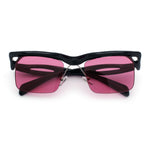 Aerodynamic Streamline Plastic Half Rim Rimless Rectangle Fashion Sunglasses