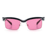 Aerodynamic Streamline Plastic Half Rim Rimless Rectangle Fashion Sunglasses