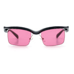 Aerodynamic Streamline Plastic Half Rim Rimless Rectangle Fashion Sunglasses