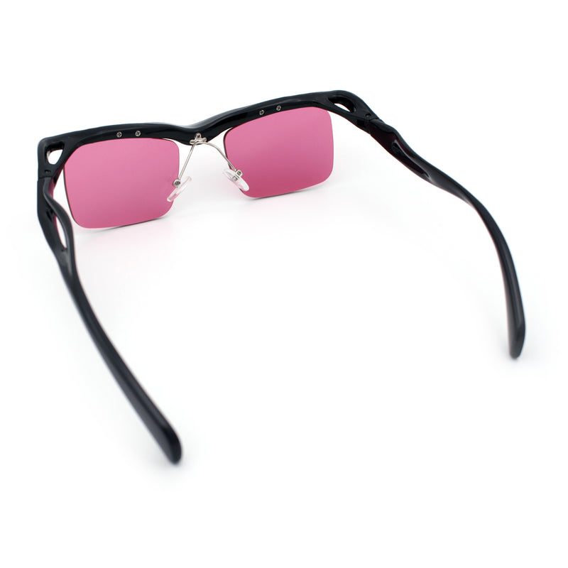 Aerodynamic Streamline Plastic Half Rim Rimless Rectangle Fashion Sunglasses