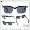 Aerodynamic Streamline Plastic Half Rim Rimless Rectangle Fashion Sunglasses